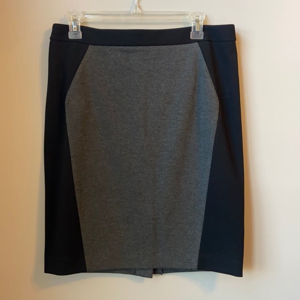 Ann Taylor LOFT Black & Gray Midi Skirt